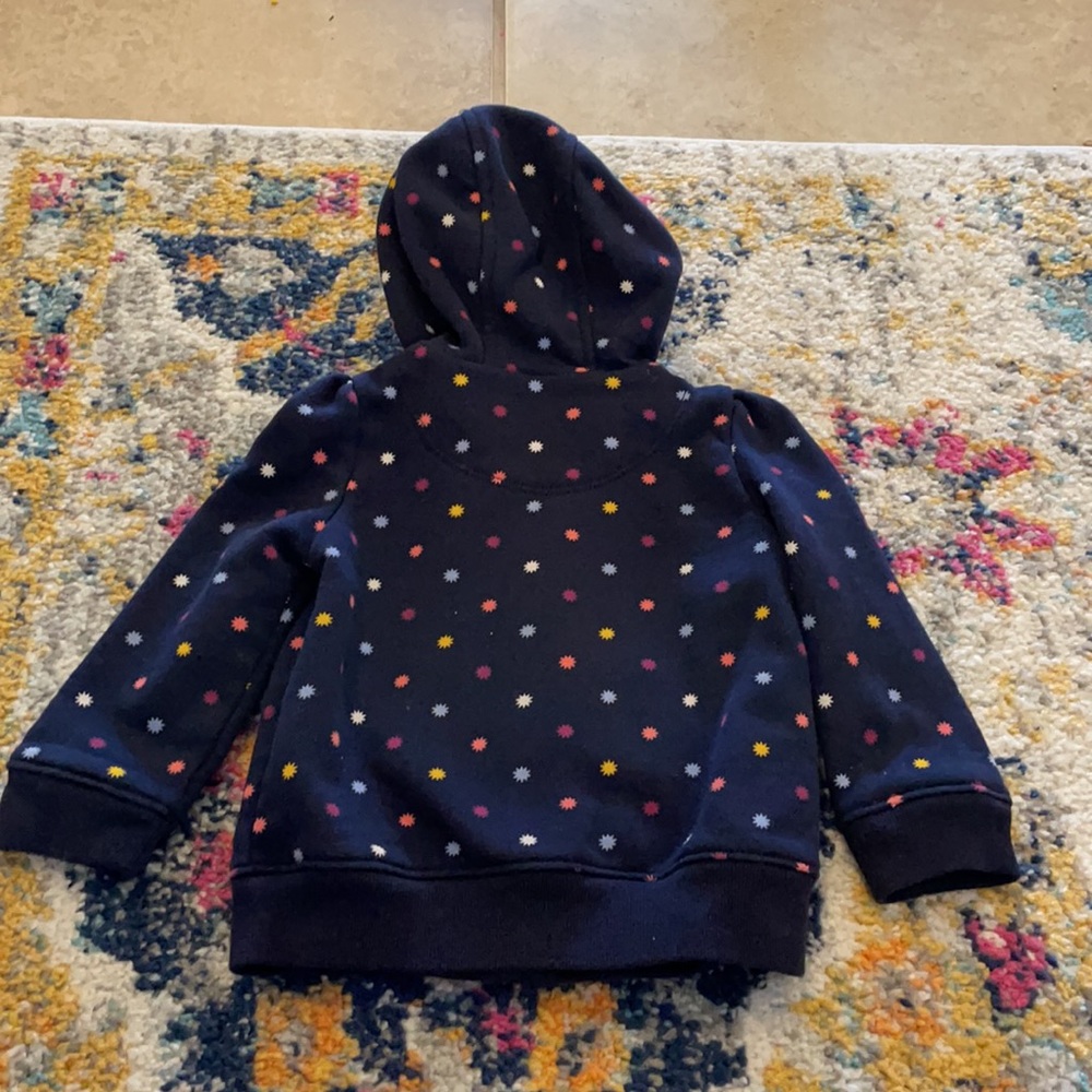 Baby girl gap zip up sweatshirt/hoodie with ears - Picture 3 of 3